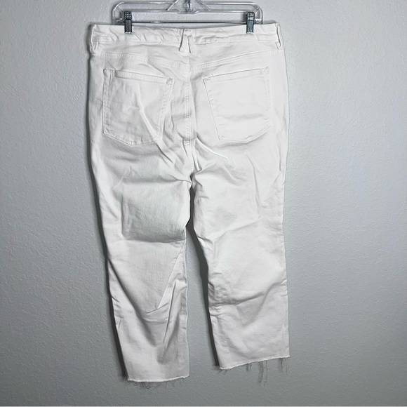 Good American Jeans Women 16 Good Straight White No Button Raw Hem CL - Picture 2 of 9